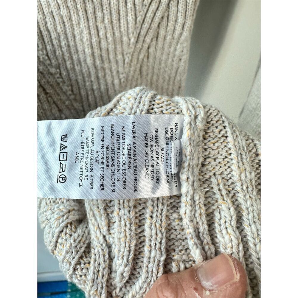 Free People Mont Blanc Beige Long Sleeve Mini Sweater Dress Size M - Picture 6 of 7